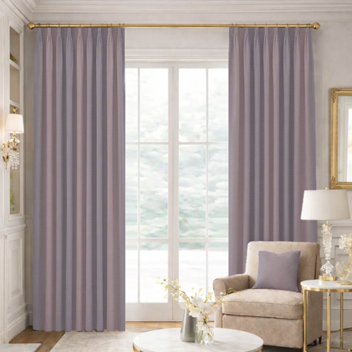 Custom Tailored Pleat Drapes in Premium Silk Dupioni - Graphite