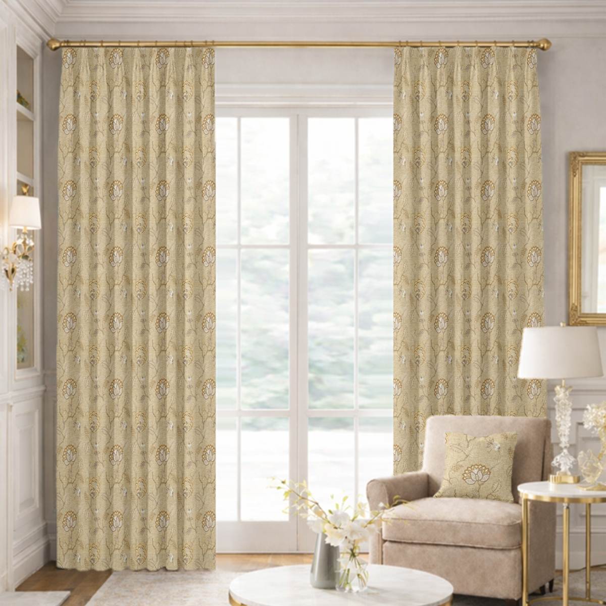 Custom Tailored Pleat Drapes in Andria - Linen