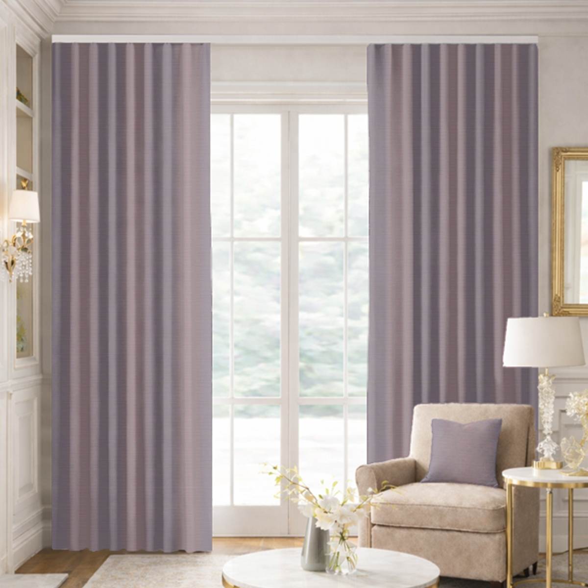Custom Ripple Fold Drapes in Premium Silk Dupioni - Graphite