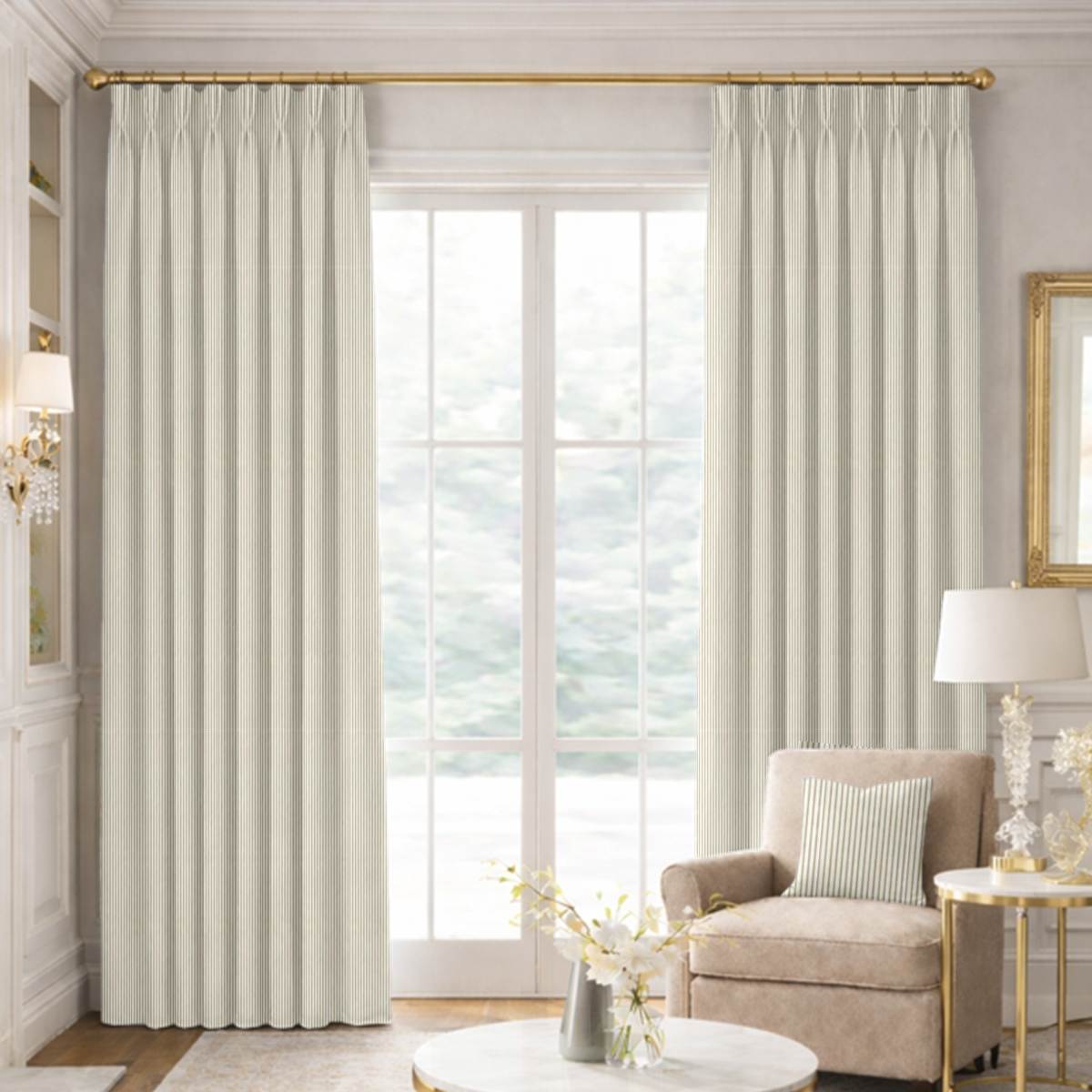 Custom Pinch Pleat Drapes in Arezzo - Linen