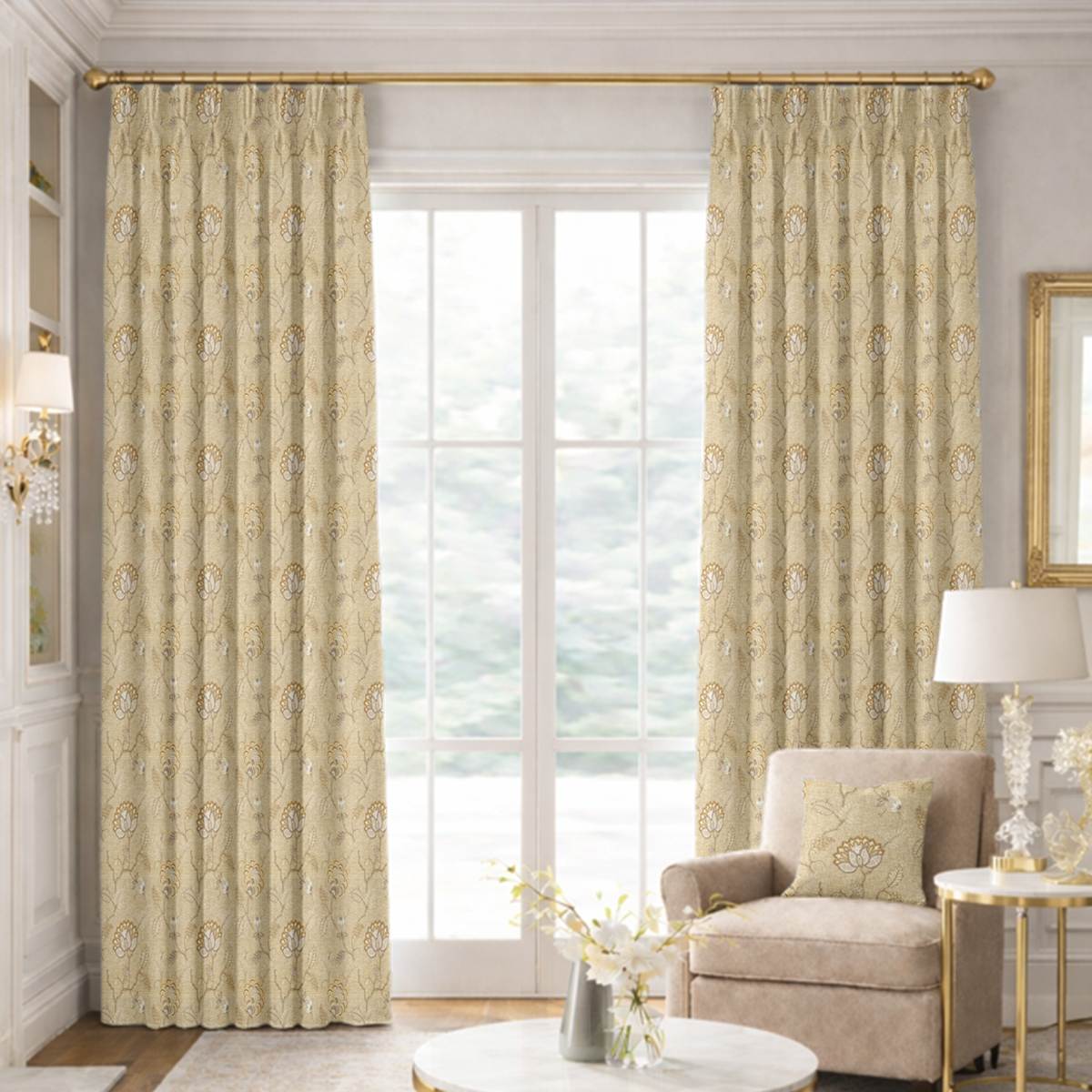 Custom Pinch Pleat Drapes in Andria - Linen