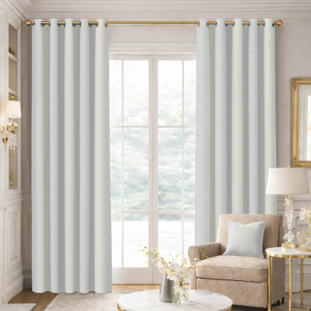 Custom Grommet Drapes in Premium Silk Dupioni - White