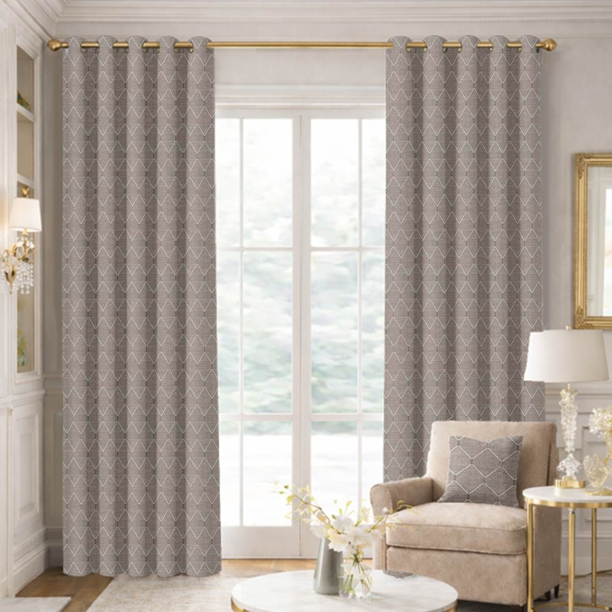 Custom Grommet Drapes in Rialto - Bronze