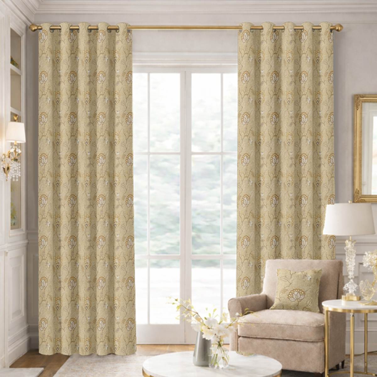 Custom Grommet Drapes in Andria - Linen