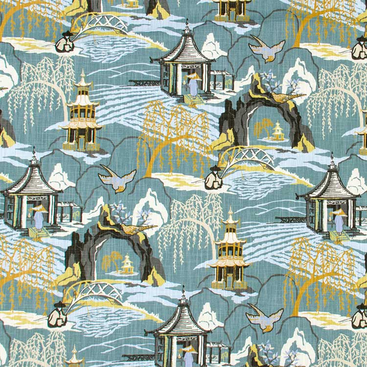 Robert Allen - Neo Toile Cove Drapery Fabric | Regal Drapes