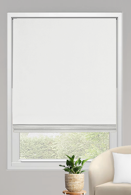 Flat Roman Shade in Velluto Sand